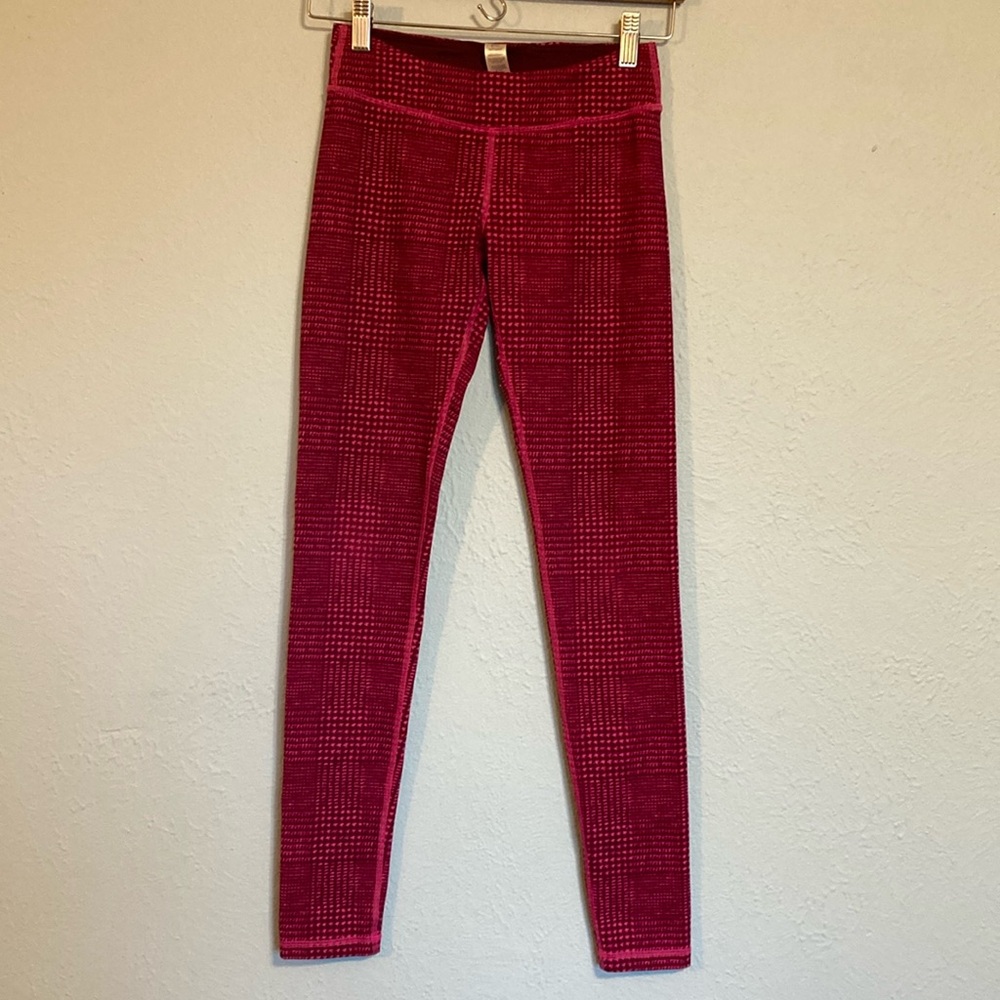 ivivva by Lululemon Girls Size 12 Rhythmic Tights Full Length Leggings Plaid